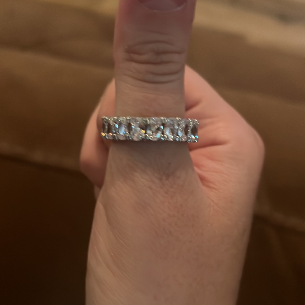 Italo sterling white sapphire silver ring - Picture 4 of 8